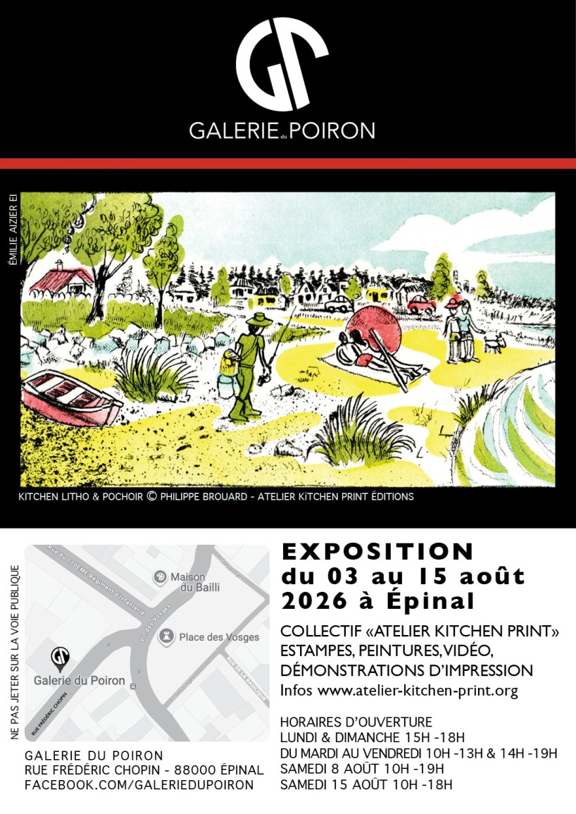 Image article, Affiche de l'expo à la galerie du Poiron, du 3 au 15 août